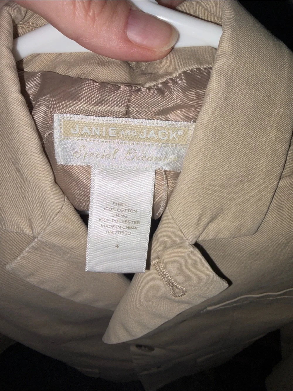 Janie and Jack Beige Cotton Chinos Suit Set